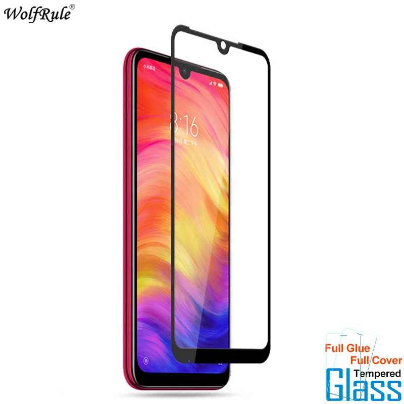 For Glass Xiaomi Redmi Note 7 Screen Protector Full Glue Cover Tempered Xiomi Phone Film | Мобильные телефоны и