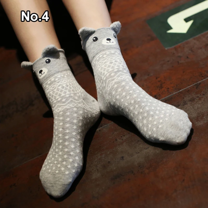 Faroonee милые Мультяшные носки женские панды Медведь Свинья Жираф 3D Животные