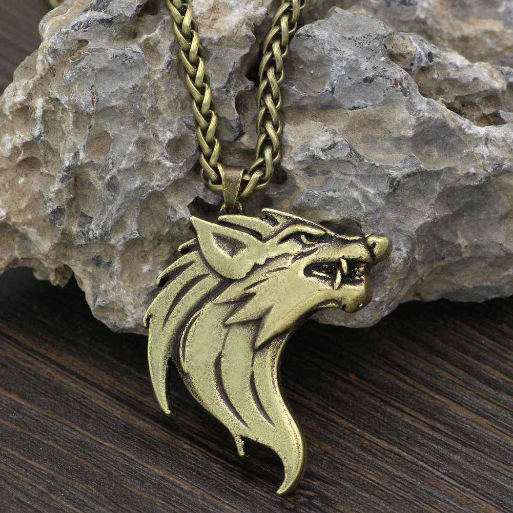 Мужской ожерелье с подвеской в виде головы волка норвежский викинг Odin|necklace