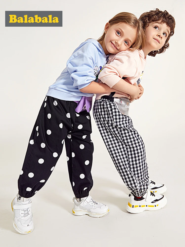 Balabala/весенне летние леггинсы для девочек детские классические длинные штаны с