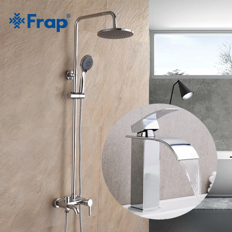 Смеситель для ванной Frap F2416 Y10148 Комбинированный кран Водопад раковины и душа одна