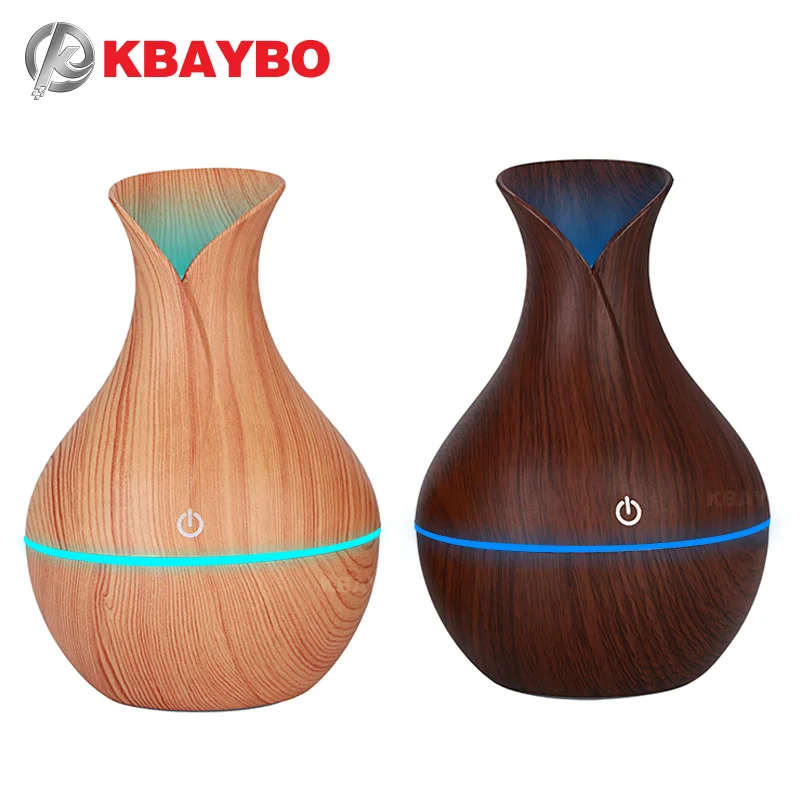 130ml Electric Humidifier Aroma Oil Diffuser Wood Ultrasonic Air Aromatherapy LEDlight Mist Maker | Бытовая техника