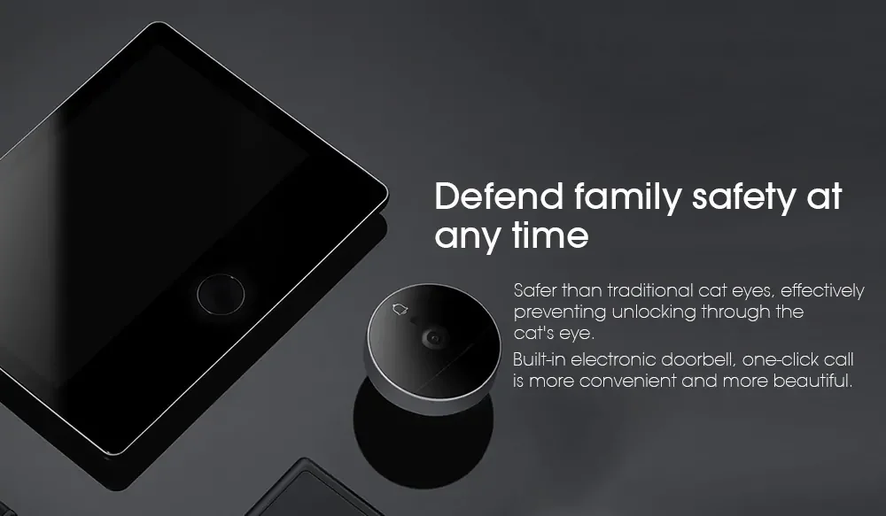 Xiaomi Loock люк дверной звонок Кати солнцезащитные очки "кошачий глаз" AI Распознавание лиц умные сигнализация против потери Ночное видение Камера 7 дюймов Экран Mijia Mihome приложение Управление
