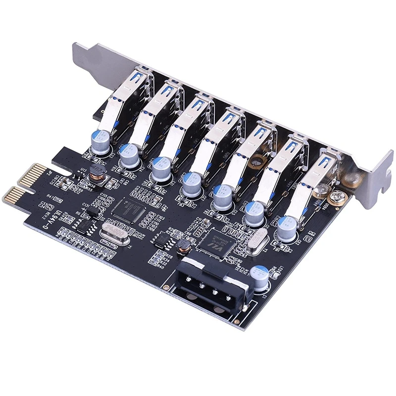 7 портовая карта расширения Superspeed USB 3 0 PCI E Express с 4 контактным разъемом питания 5 В