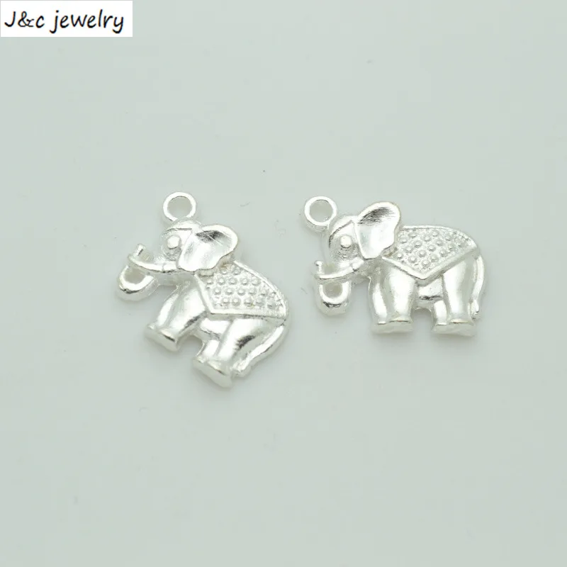 20 шт./лот подвески из сплава в виде слона с посеребренным покрытием 17*13 мм