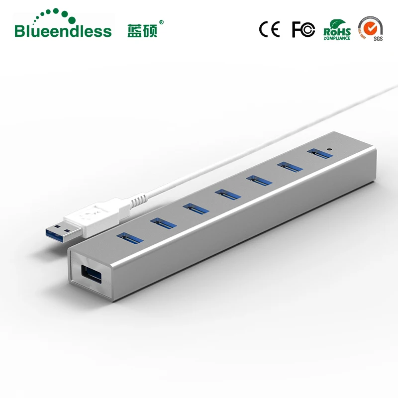 Высокоскоростной 7 портов USB 3 0 концентратор портативный алюминиевый usb хаб
