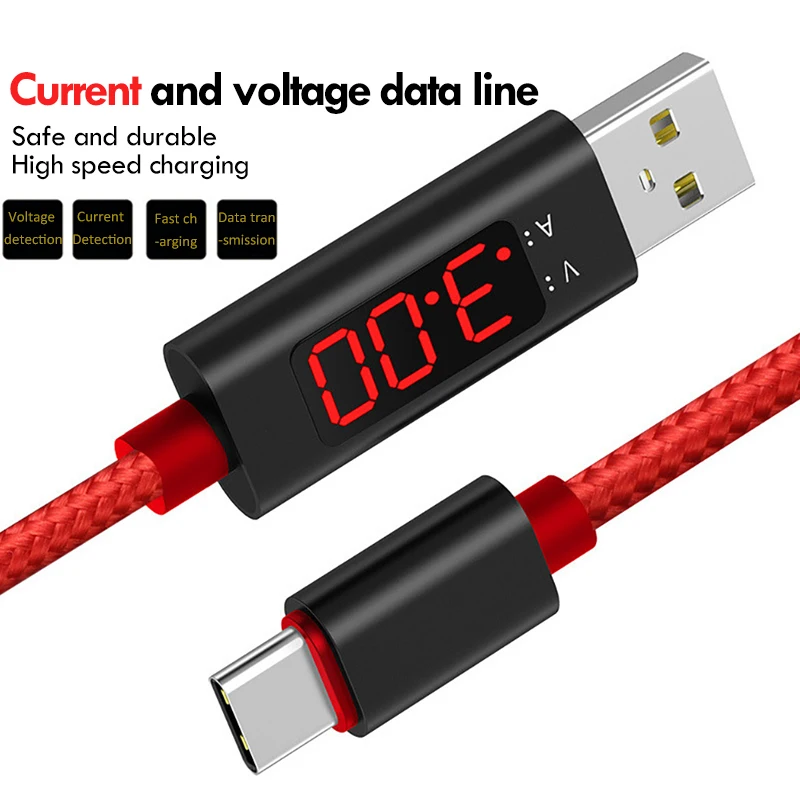 NOHON LED Display USB Type C Charging Data Cable For SamSung Gaxaly S8 Plus Fast Charge Xiaomi Mi 6 Huawei P9 Charger Cables | Мобильные