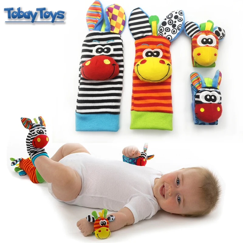 Носки с животными Sozzy Детские погремушки игрушки ремешок на запястье погремушкой