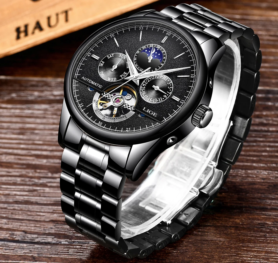 Relojes LIGE Мужские автоматические механические Спортивные часы мужские роскошные Брендовые повседневные часы мужские наручные часы армейские часы relogio masculino