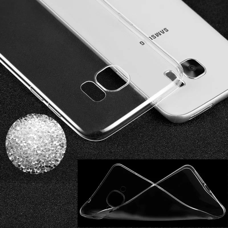Кристально прозрачный однотонный тонкая гелевая из ТПУ чехол крышка на samsung Galaxy A3 A5 A7 J3 J5 J7 S6 S7 S8 edge Plus