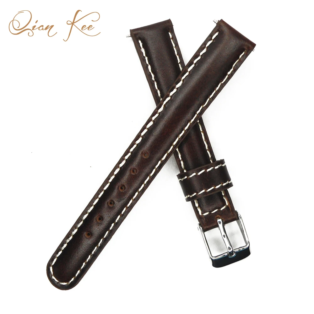 Ремешок для часов YQI из натуральной кожи итальянский винтажный браслет наручных