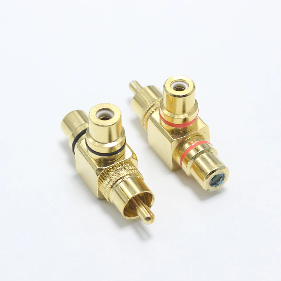 2 шт./лот высокое качество позолоченный RCA штекер на мама сплиттер адаптер AV видео