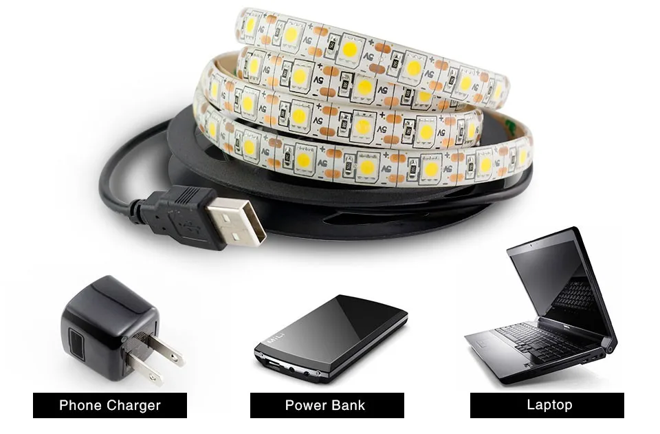 Гибсветильник Светодиодная лента Necen 5 в с USB-кабелем 5050 SMD 1 м 2 |