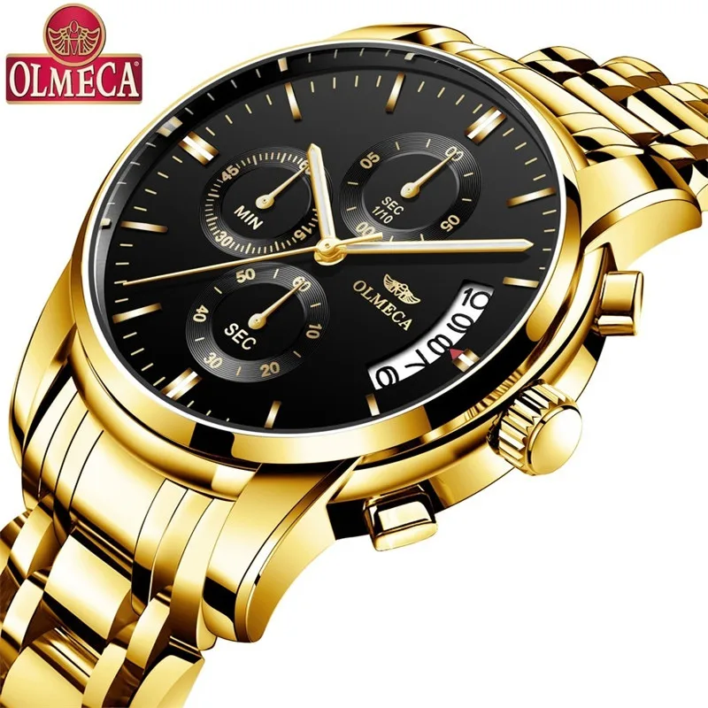 Mens Watches Top Brand Luxury OLMECA Clock Relogio Masculino 3ATM Waterproof Chronograph Wristwatch Reloj Hombre SSW4 | Наручные часы