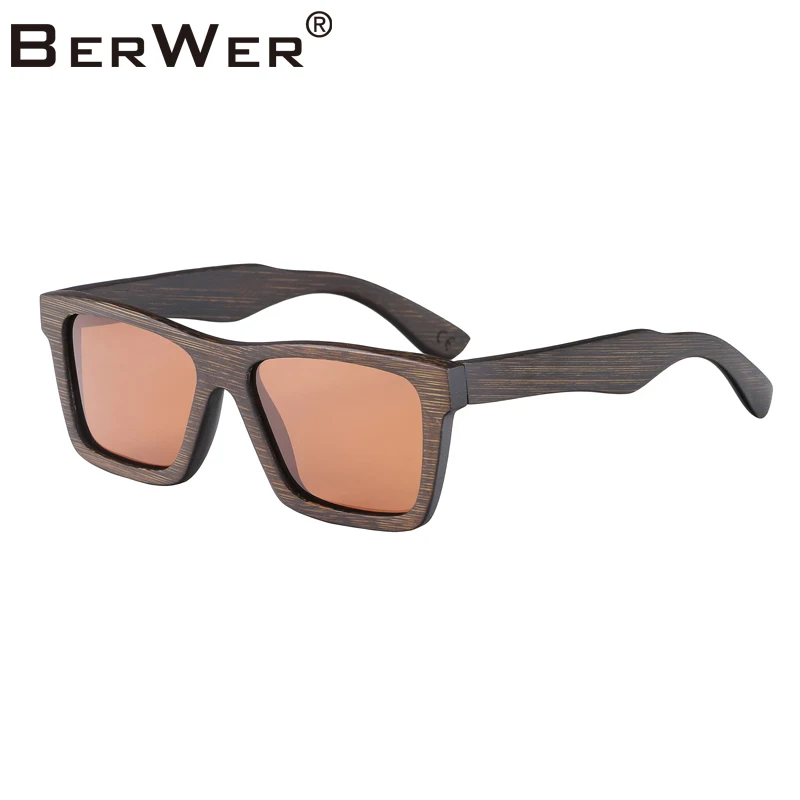 Солнцезащитные очки BerWer Bamboo поляризационные винтажные деревянные