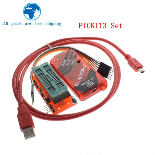 TZT PICKIT3 PIC KIT3 PICKIT 3 программист автономное Программирование PIC микроконтроллер чип Монополия+ PIC программист адаптер сиденье - Цвет: PICKIT3 Set