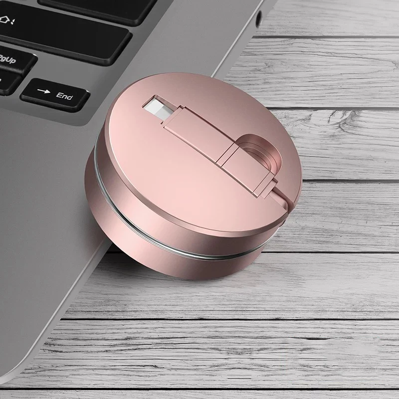 2 в 1 Выдвижной USB кабель Micro usb зарядный кабель для iPhone X 8 samsung Galaxy S9 портативный телефонный кабель для huawei зарядки - Цвет: rose gold