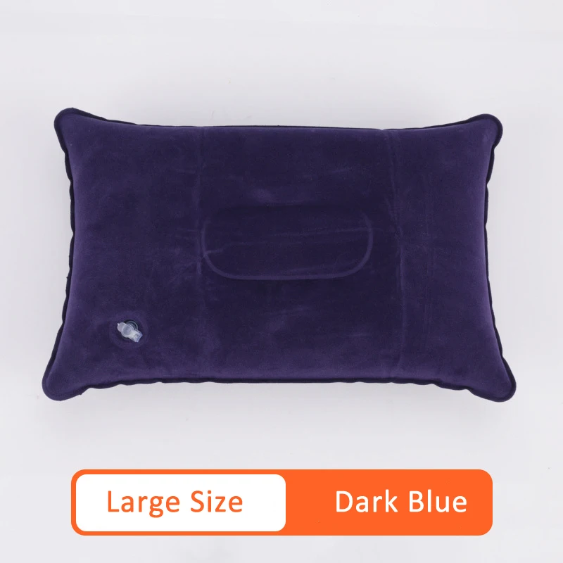 Large-Dark blue 7 цветов надувная дорожная складная подушка для шеи Мини Подушка для путешествий Сверхлегкая воздушная надувная подушка для отдыха на природе Спальный Мешок - Цвет: Large-Dark blue