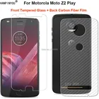 Для Motorola Moto Z2 Play 1 комплект = мягкая задняя пленка из углеродного волокна + ультратонкое прозрачное закаленное стекло премиум-класса для переднего экрана