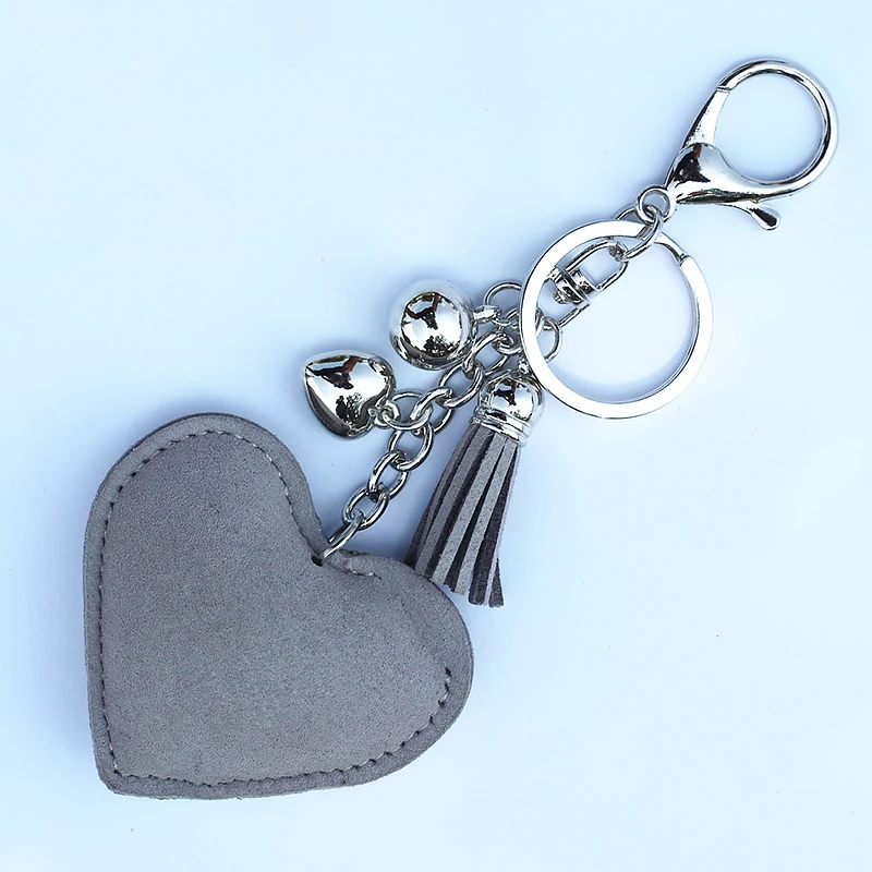 Брелок для ключей с кожаными кисточками в форме сердца брелок металлическими