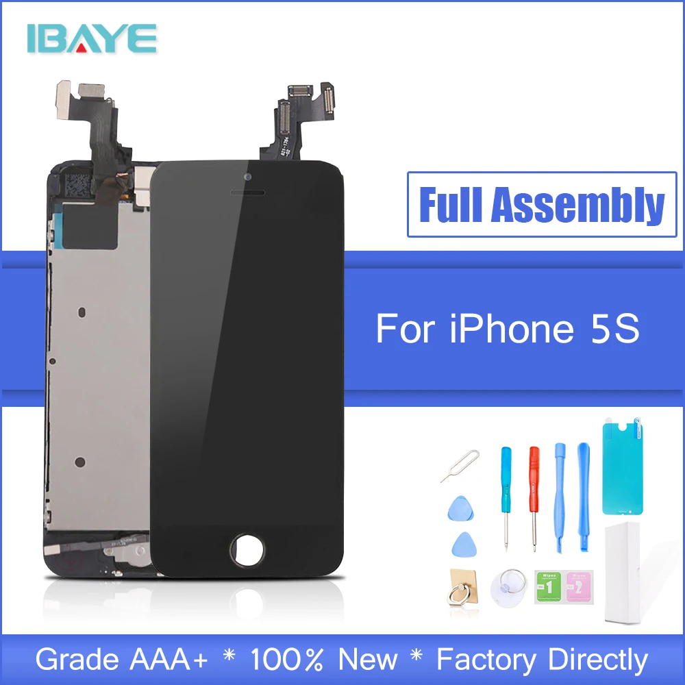 Дисплей для iPhone 5S ЖК экран iphone5s рамка сенсорного экрана + кнопка домой