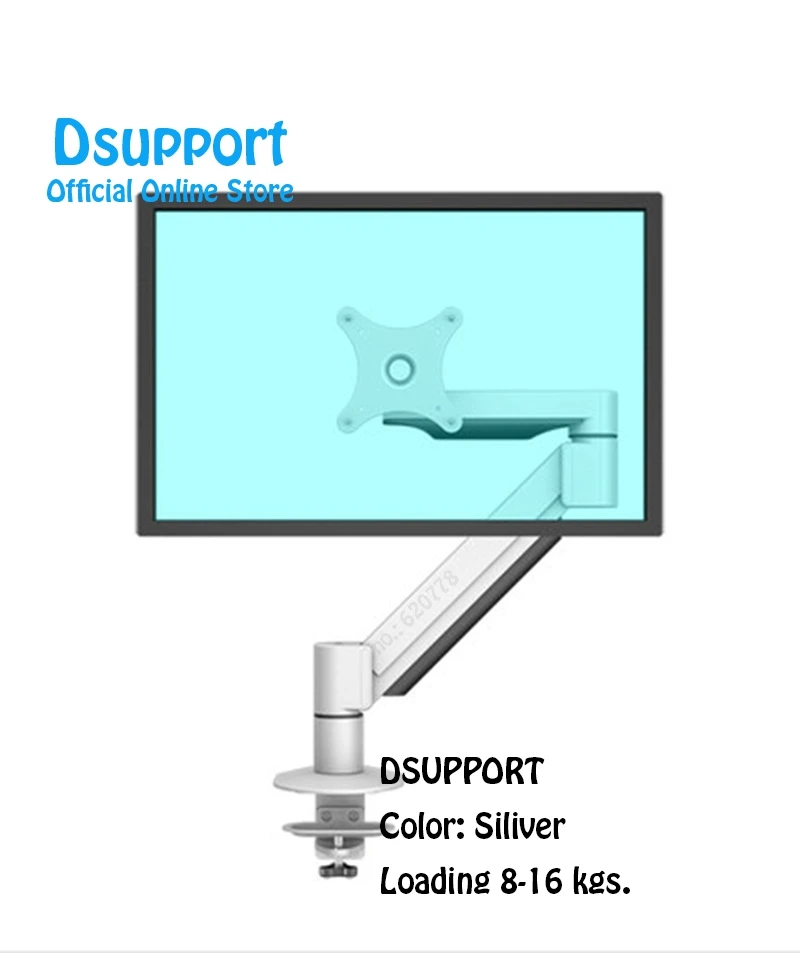 Siliver for 8-16 kgs Сверхдолговечный настольный монитор крепление подшипника шарнирный поворотный рычаг полное движение 1"-32" ЖК-светодиодный держатель для монитора загрузка 8-16 кг H200S - Цвет: Siliver for 8-16 kgs