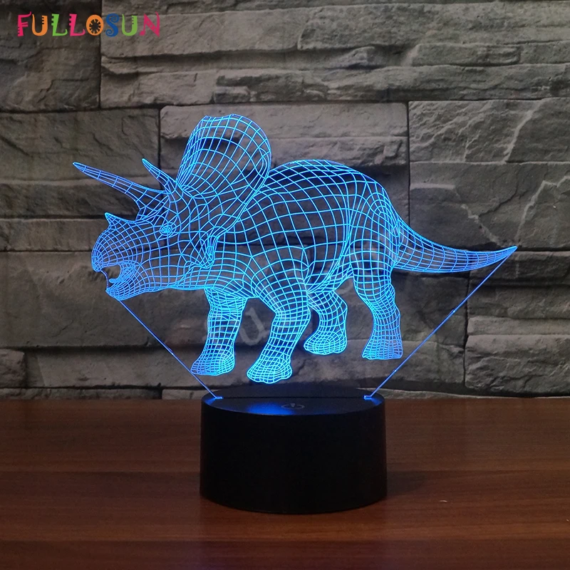 Детский подарок динозавр 3D Светодиодная лампа Новинка Иллюзия ночные
