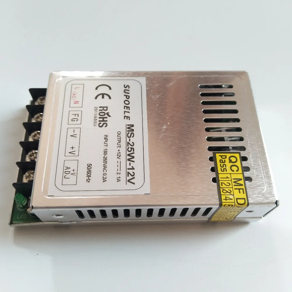 CE RoHS 2 года гарантии AC 180 265V к DC 5V 12V 24V одиночный выход мини размер LED Трансформатор