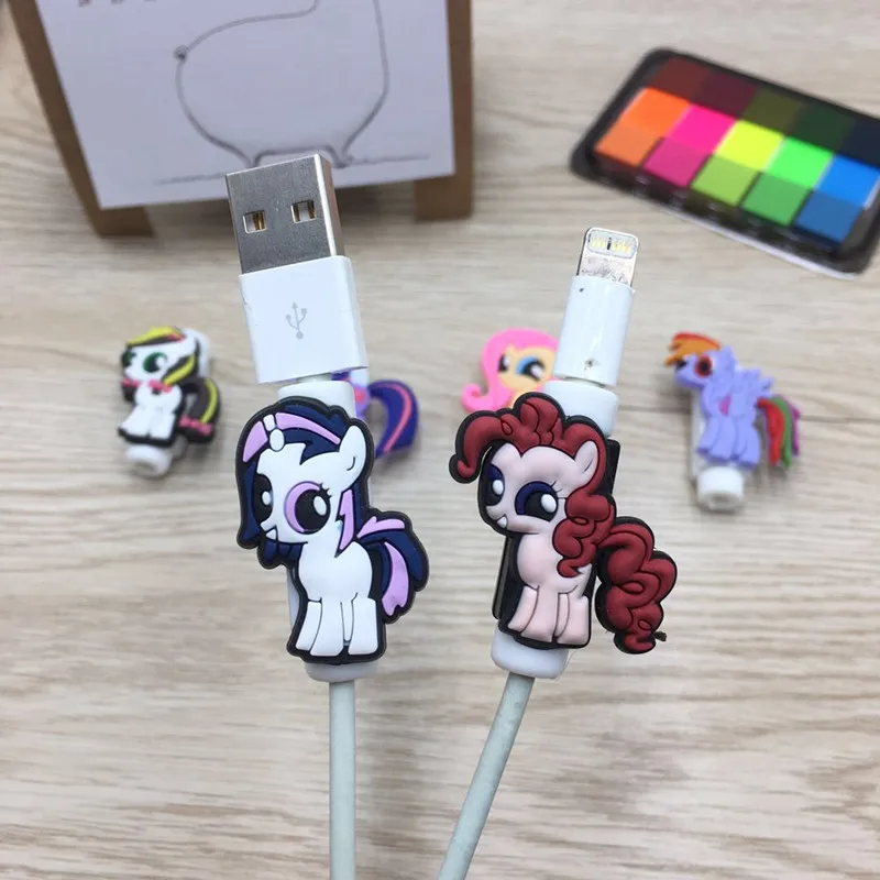 100 шт мультфильм USB зарядное устройство кабель протектор для кабеля наушников iphone