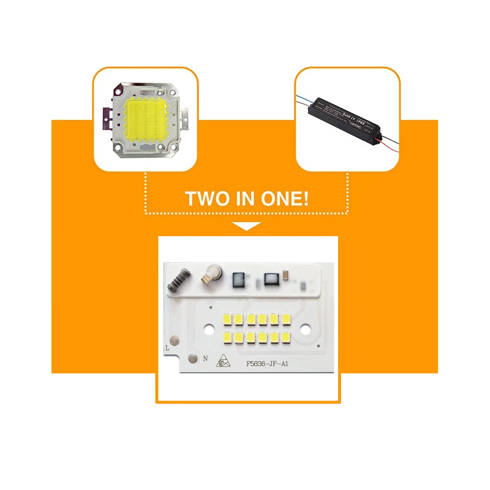10 шт./лот светодиодный чип DIY прожектор лампа SMD 100 Вт 50 30 20 AC220V Smart IC для наружного