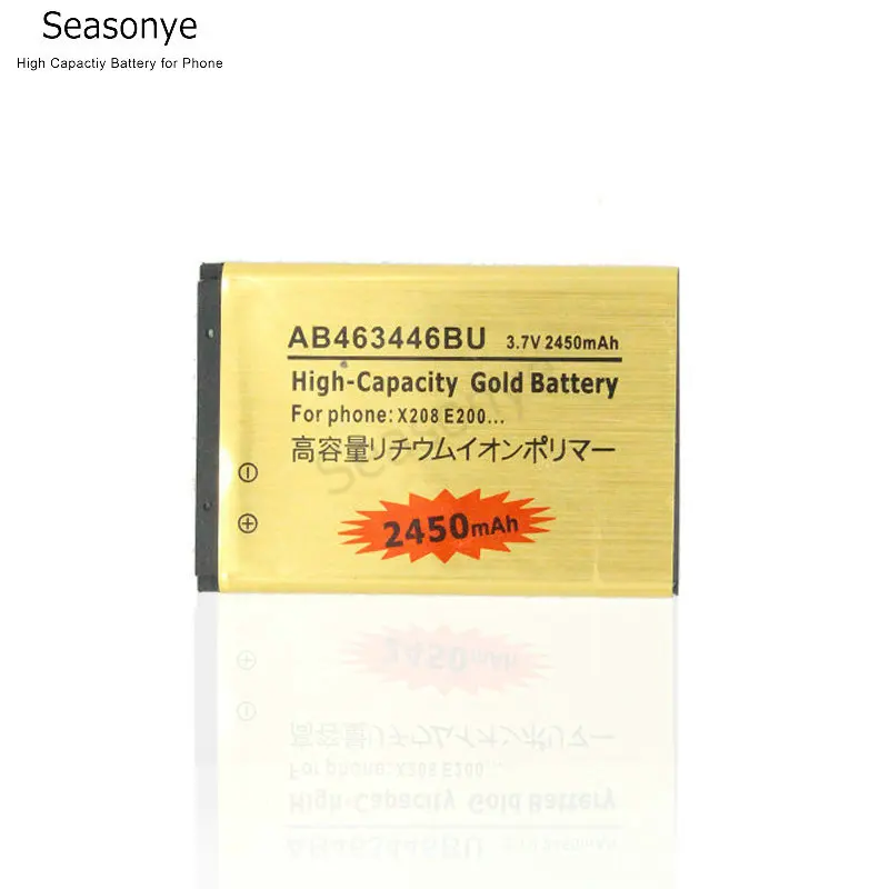 10 шт./лот 2450 мАч AB463446BU Золотая сменная батарея для Samsung SGH E251 E258 E350 E428 E500 E900 E908 M620 C512
