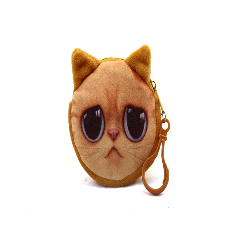 Милые собаки и кошки плюшевые игрушки Карманный Бумажник брелок