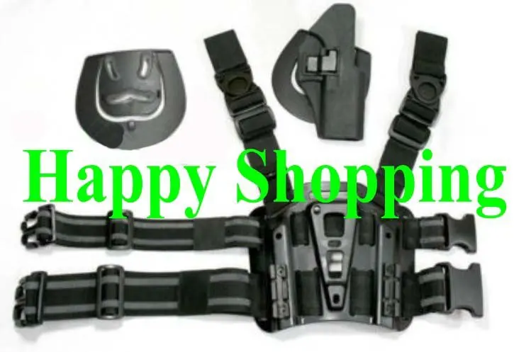 

G17 tactical puttee thigh belt drop Leg holster pouch pistol Black
