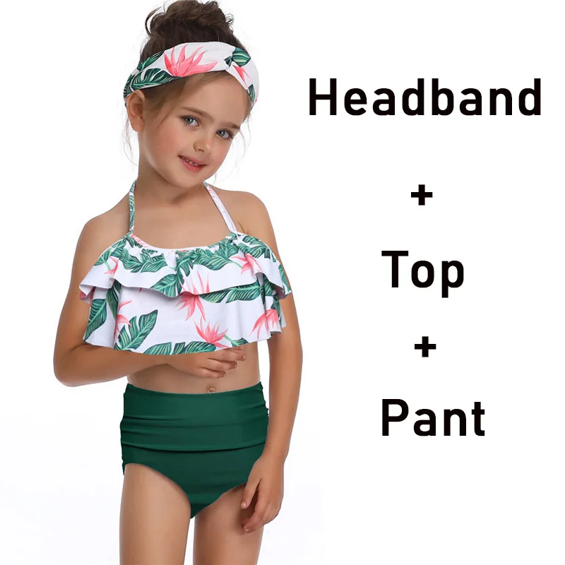1805 with headband Семейные комплекты мама и я купальник большая сестра маленькая сестра семья купальники мать и дочь купальник бикини мама - Цвет: 1805 with headband