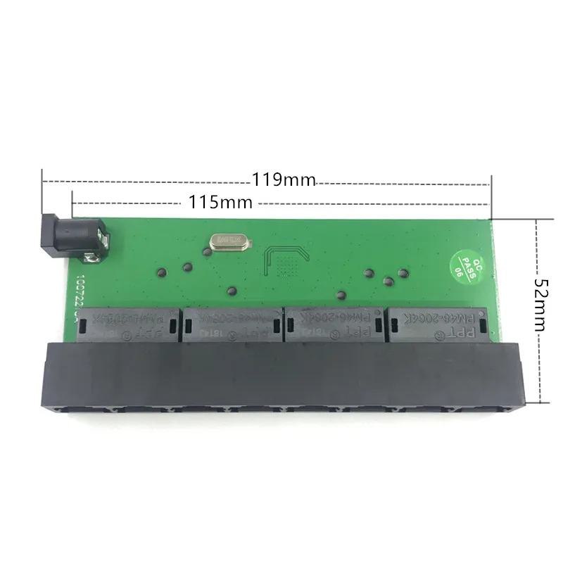 OEM factory direct mini fast 10 / 100mbps 8-port Ethernet network lan hub switch board two-layer pcb 2 rj45 1 * 8pin head port | Компьютеры