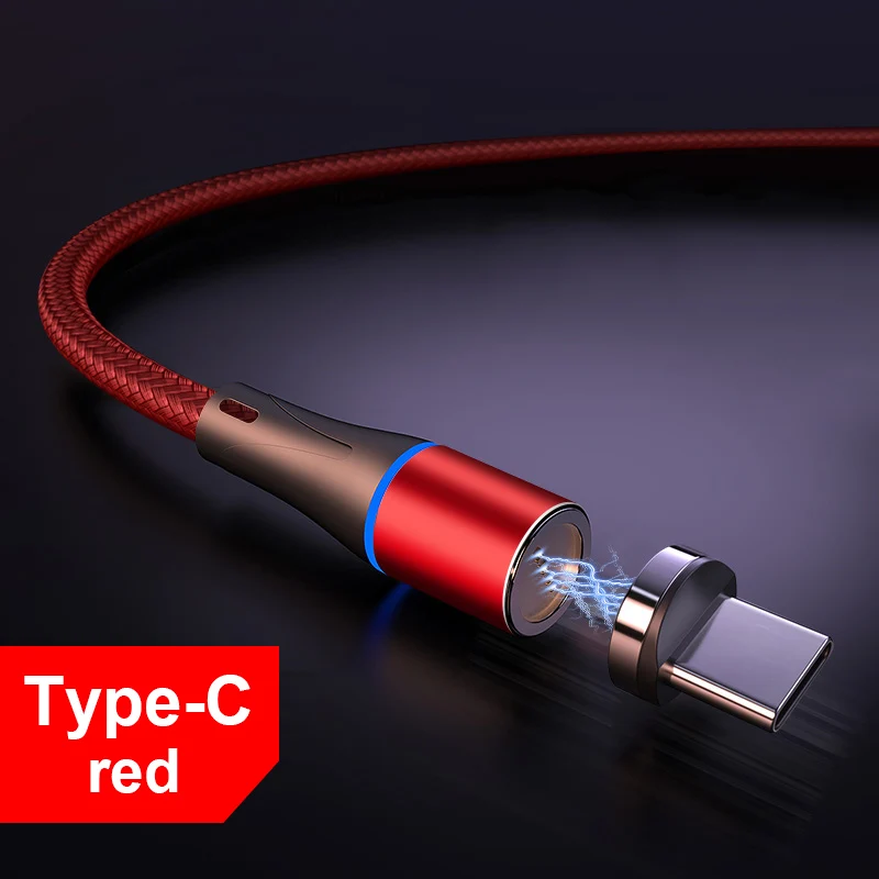 Romichw 3A Magetic кабель для быстрой зарядки Micro usb type C кабель Oneplus 6t для Redmi Note 7 K20 Pro кабель зарядное устройство для iPhone X XR - Цвет: Red Type C Cable