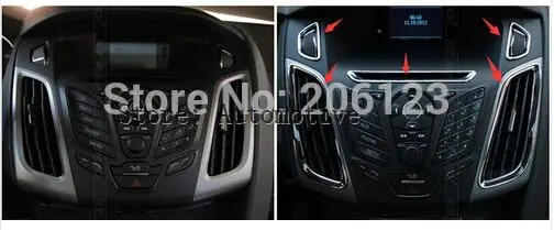 Для Ford Focus 3 2012-2013 хромированная вентиляционная Крышка для кондиционера декоративная наклейка с центральным управлением