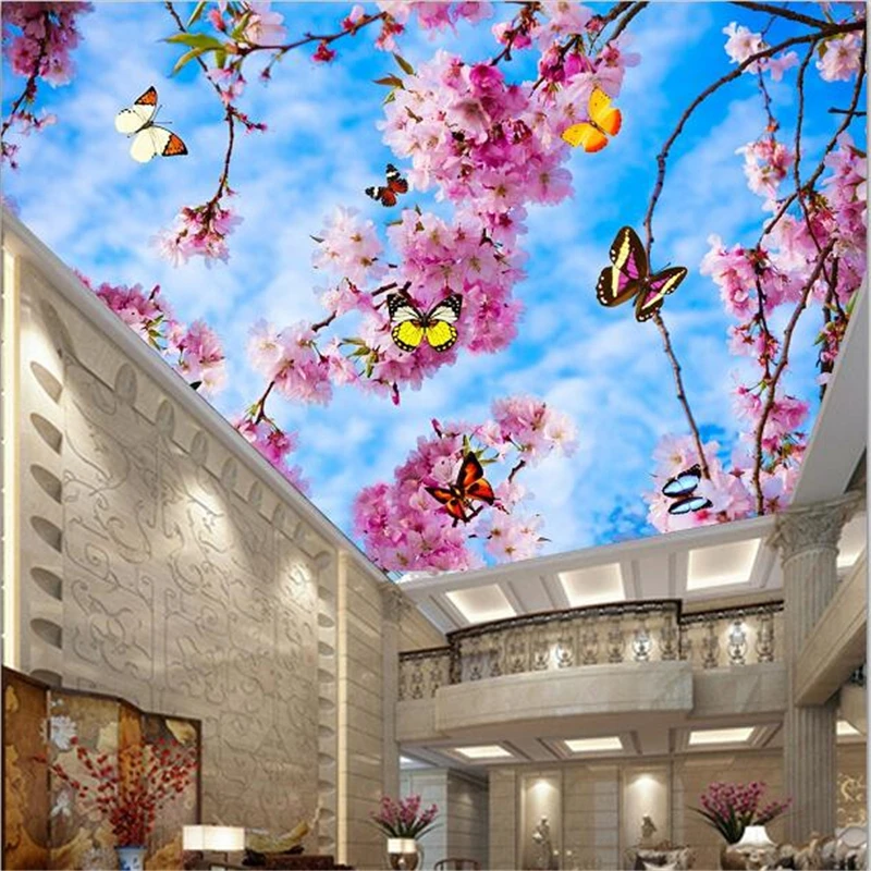 Wellyu пользовательские обои 3d фото фрески мужской цветок персик потолок Зенит