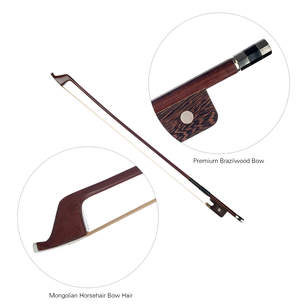 German Style Bows for Size 4/4 Double Bass Brazilwood Bow Horsehair Hair Great Balance Point Orchestral Strings Accessories | Спорт и