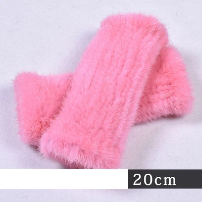 pink 20cm 005 новые модные зимние женские перчатки из натурального меха норки из натурального меха норки женские митенки женские эластичная перчатка - Цвет: pink 20cm