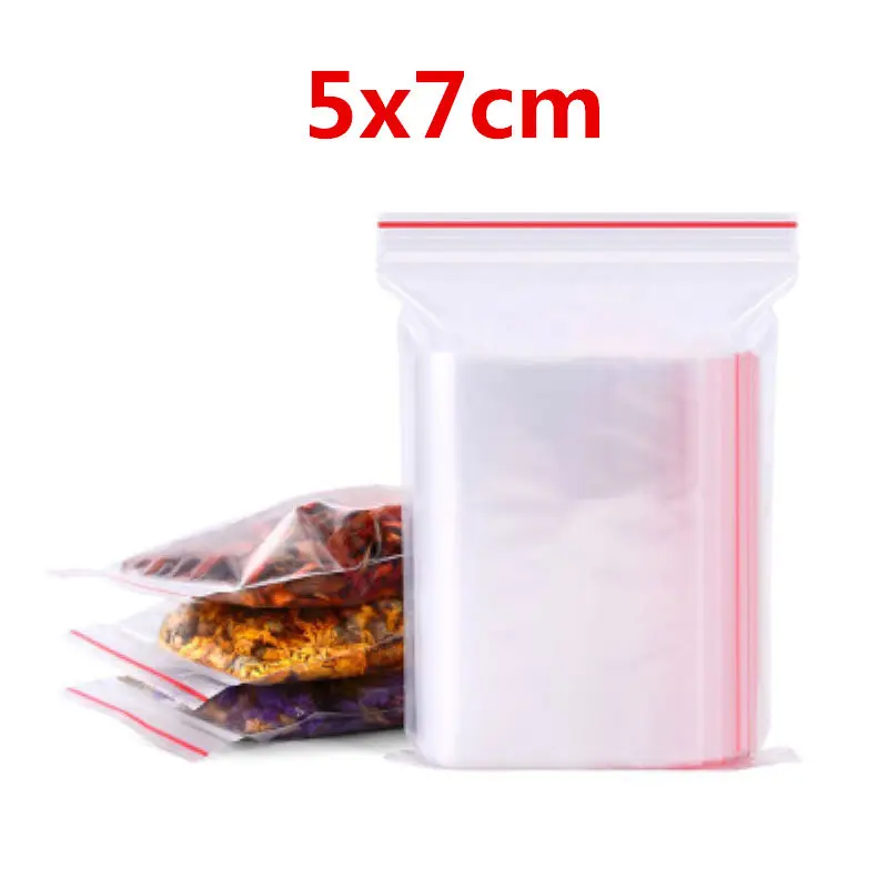 5x7 100 шт./упак. прозрачный небольшой замок типа молния Пластик мешки Ziplock застежка-молния ясно, ювелирное изделие, подарок мешок повторного использования сумки для хранения Чехол - Цвет: 5x7