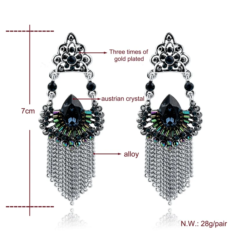 CHICVIE трендовые эффектные Висячие серьги для женщин серебристого цвета с