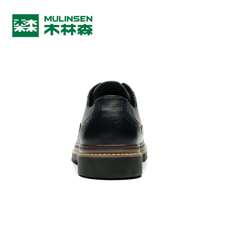 MULINSEN 100% Genuine Leather Upper Rubber Sole Men's Leisure Shoes Fashion Carving Decorated Spring Autumn Casual 260088 | Обувь