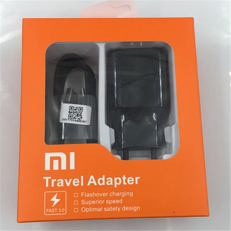 Xiaomi mi 9t pro USB быстрое зарядное устройство QC3.0 адаптер type-C кабель для Xiao mi CC9 CC9e mi 8 mi 6 Max 3 mi x 2S Red mi k20 pro Note 7 Pro - Тип штекера: EU Plug Cable BOX