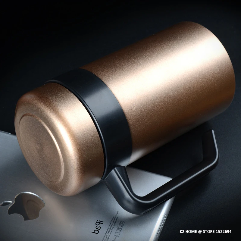 Кружка с двойными стенками для питья 500 мл Вакуумная чашка SUS 304 чайная из