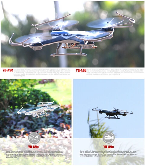 Оригинальный Радиоуправляемый летательный аппарат DRONE YD-A9 2 4G 6-aixs Gyro 4Ch вертолет с