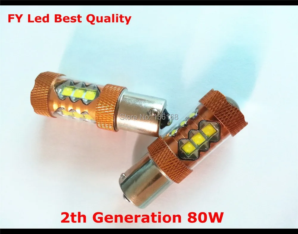 80 Вт белый Cree чипы Canbus Error Free P21W 1156 BA15s R10W 382 10 weib 6000 к шине CAN-Bus Автомобильный