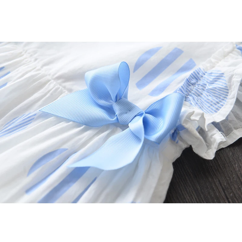 Girls Dresses 2019 Summer New Children's Clothing Sweet Bow Polka Dot Ruffled Sleeveless Vest Comfort Dresss | Детская одежда и