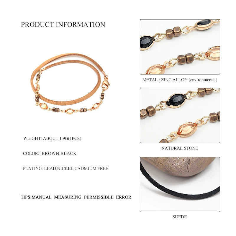 Многослойные Кожаные Браслеты Wild &amp Free для женщин винтажные браслеты-цепочки