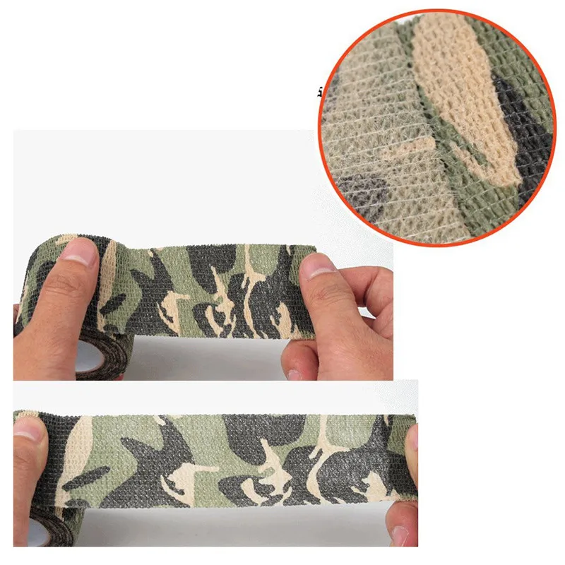 Multi functional Camo Tape Non woven Self adhesive Camouflage Wrap Hunting Cycling Waterproof Slip Stealth Tape|camo tape|stealth tapecamo hunting